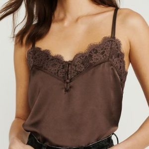 A&F - Silky Lace-trim Cami - XS